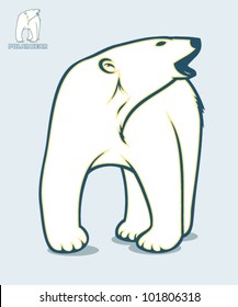 Isolated polar bear - vector illustration