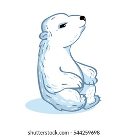 Isolated polar bear - vector illustration.