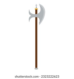 Isolated Polearm-Waffe Mittelalterliches Symbol Vektor
