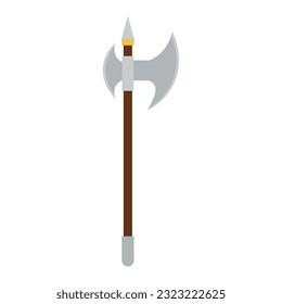 Isolated Polearm-Waffe Mittelalterliches Symbol Vektor