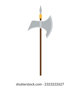 Isolated Polearm-Waffe Mittelalterliches Symbol Vektor