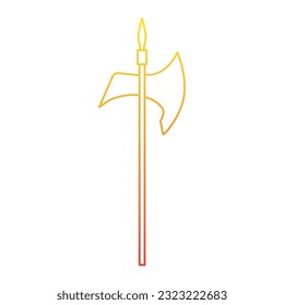Isolated Polearm-Waffe Mittelalterliches Symbol Vektor