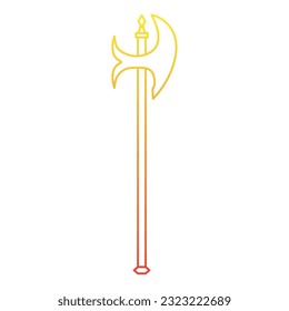 Isolated Polearm-Waffe Mittelalterliches Symbol Vektor