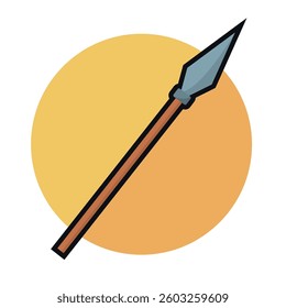 Isolated polearm weapon medieval icon