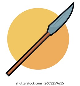 Isolated polearm weapon medieval icon