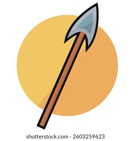 Isolated polearm weapon medieval icon