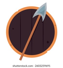 Isolated polearm weapon medieval icon