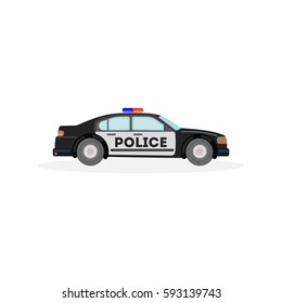 Isolated police car on white background. Concept of law, patrol and cops.