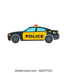 Isolated police car vector illustration on white background