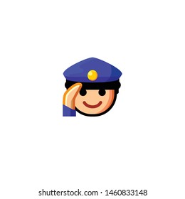 Isolated Police Officer Emoji, emoticon, vector flat icon