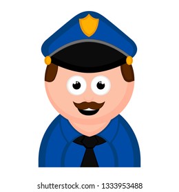Isolated policeman avatar cartoon. Vector illustration design