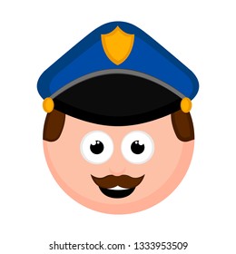 Isolated policeman avatar cartoon. Vector illustration design