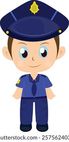 Isolated policeman cartoon character cop