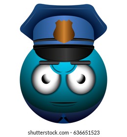 Isolated policeman emote on a white background, Vector illustration