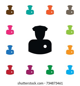 Isolated Policeman Icon. Sheriff Vector Element Can Be Used For Policeman, Security, Man Design Concept.