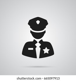 Isolated Policeman Icon Symbol On Clean Background. Vector Officer Element In Trendy Style.