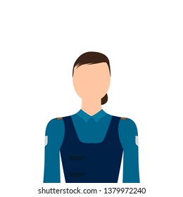 Isolated policewoman character image. Vector illustration design