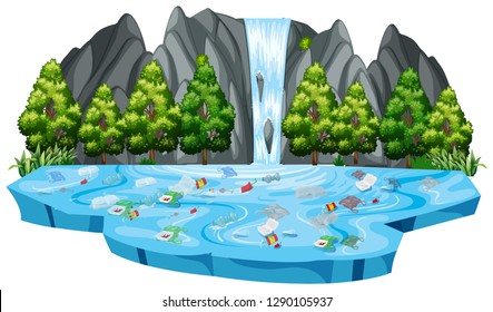 Isolated pollution in nature illustration