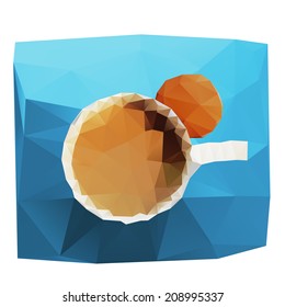 Isolated polygonal cup of coffee