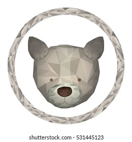 Isolated polygonal dog design