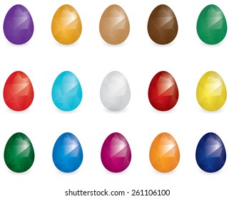 Isolated polygonal Easter eggs illustration