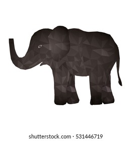 Isolated polygonal elephant design