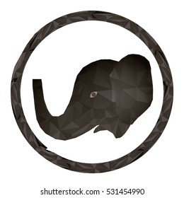 Isolated polygonal elephant design