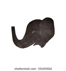 Isolated polygonal elephant design