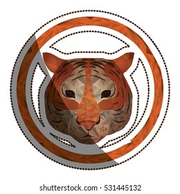 Isolated polygonal tiger design