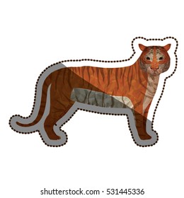 Isolated polygonal tiger design