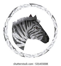 Isolated polygonal zebra design