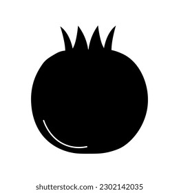 Isolated pomegranate icon. Editable color. EPS vector file