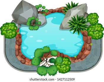 An isolated of pond  illustration