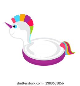 Isolated pool float shaped unicorn image - Vector