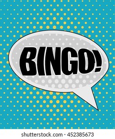 Isolated pop art Bingo on a colored background, vector