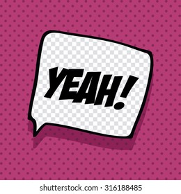 Isolated pop art expression on a colored background