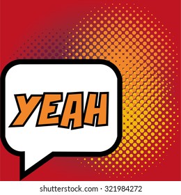 Isolated pop art expression on a colored background