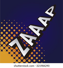 Isolated pop art expression on a colored background