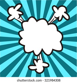 Isolated pop art expression on a colored background