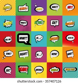 Isolated pop art expression on a colored background