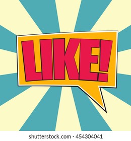 Isolated pop art like on a colored background, vector
