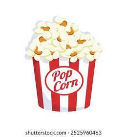 Palomitas De Maíz Aisladas Sobre Fondo Blanco. Ilustración vectorial