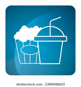 Isolated popcorn with soda icon Vector