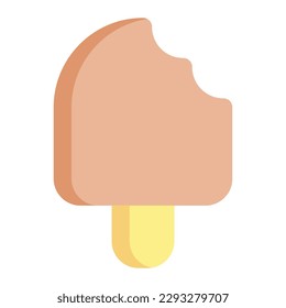 Einziger Popsikel auf flachem Hintergrund. Eis, süß, Sommer, Frühling