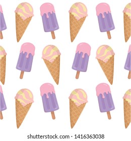 Isolated popsicle and ice cream background
