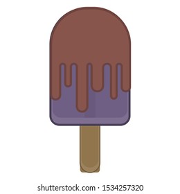 Isolated popsicle image with chocolate - Vector illustration