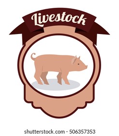 Isolated pork animal design