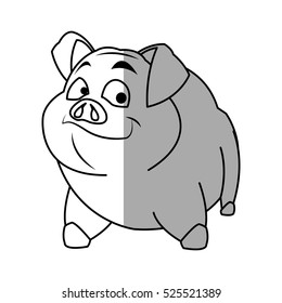 Isolated pork cartoon design