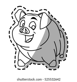 Isolated pork cartoon design