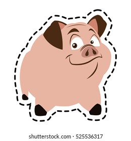 Isolated pork cartoon design